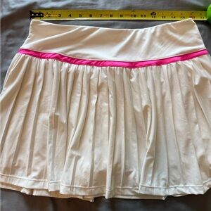 Juicy Couture Sport Tennis Skort White Pink Trim Pleated Athletic Skirt XL